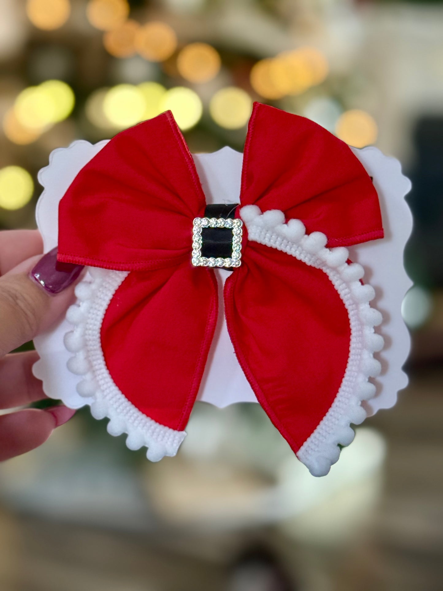 Small Fabric Santa Bow