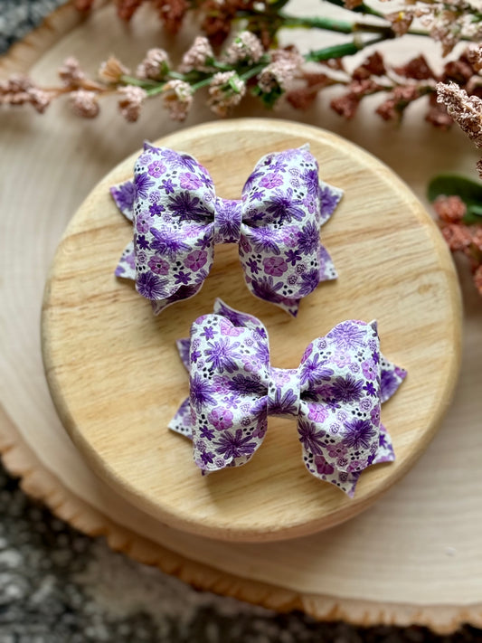 Small Purple Floral Poppy Piggies