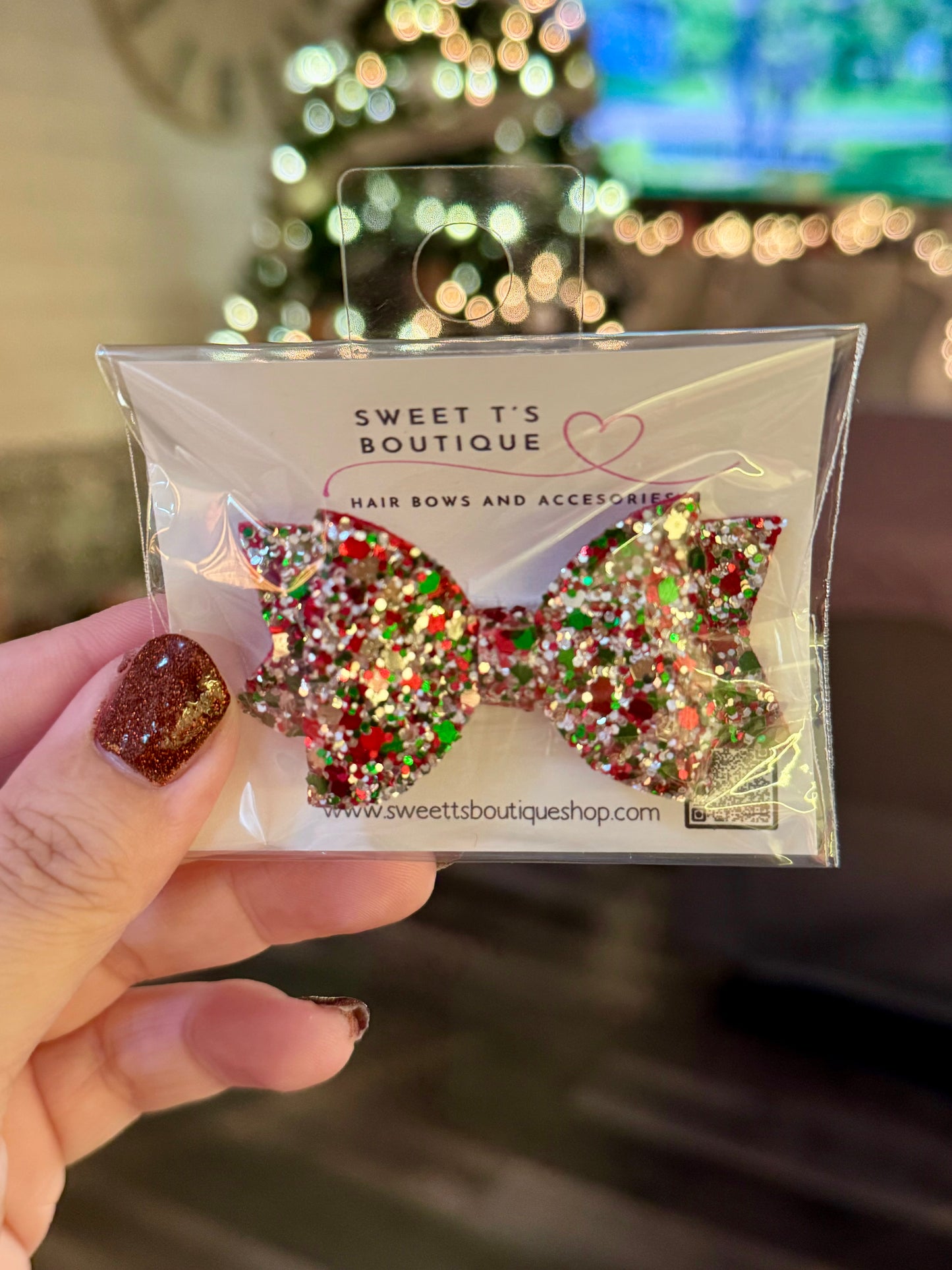 Single Christmas Glitter Mix Bow