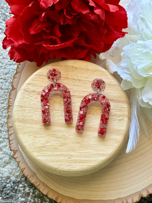 Heart Glitter Resin Earring