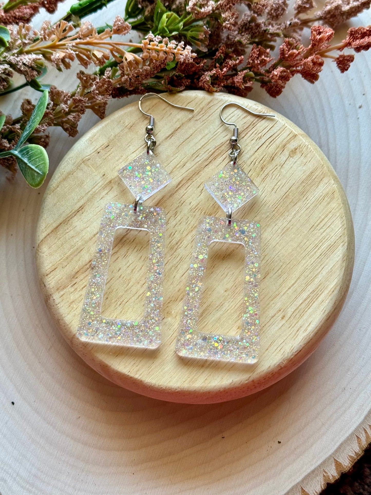 Holo Glitter Resin Earring