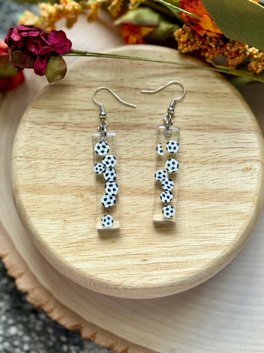 Soccer Bar Resin Earrings