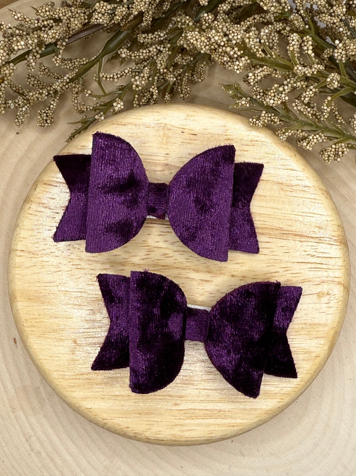 Small Leather Purple Velvet Piggies