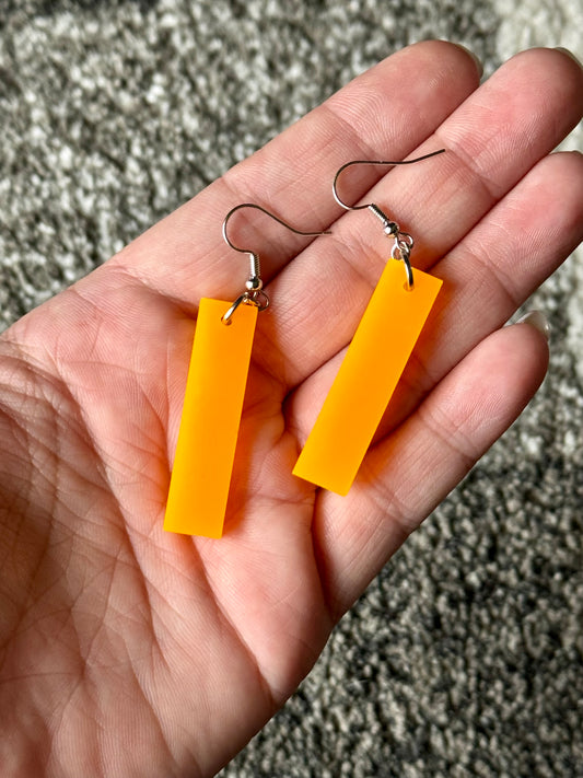 Orange Bar Dangle Earrings