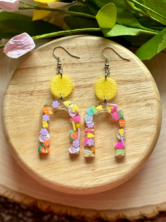 Bunny Mix Yellow Resin Earrings