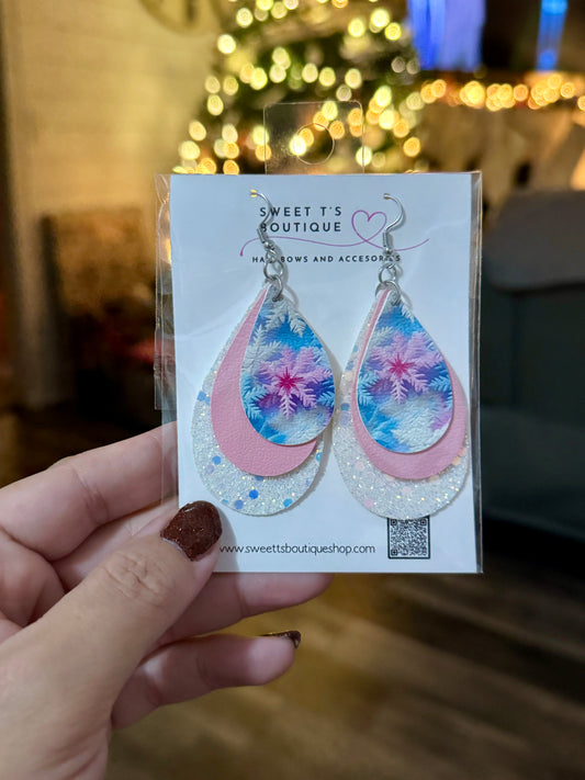 Pastel Snow Teardrop Earrings