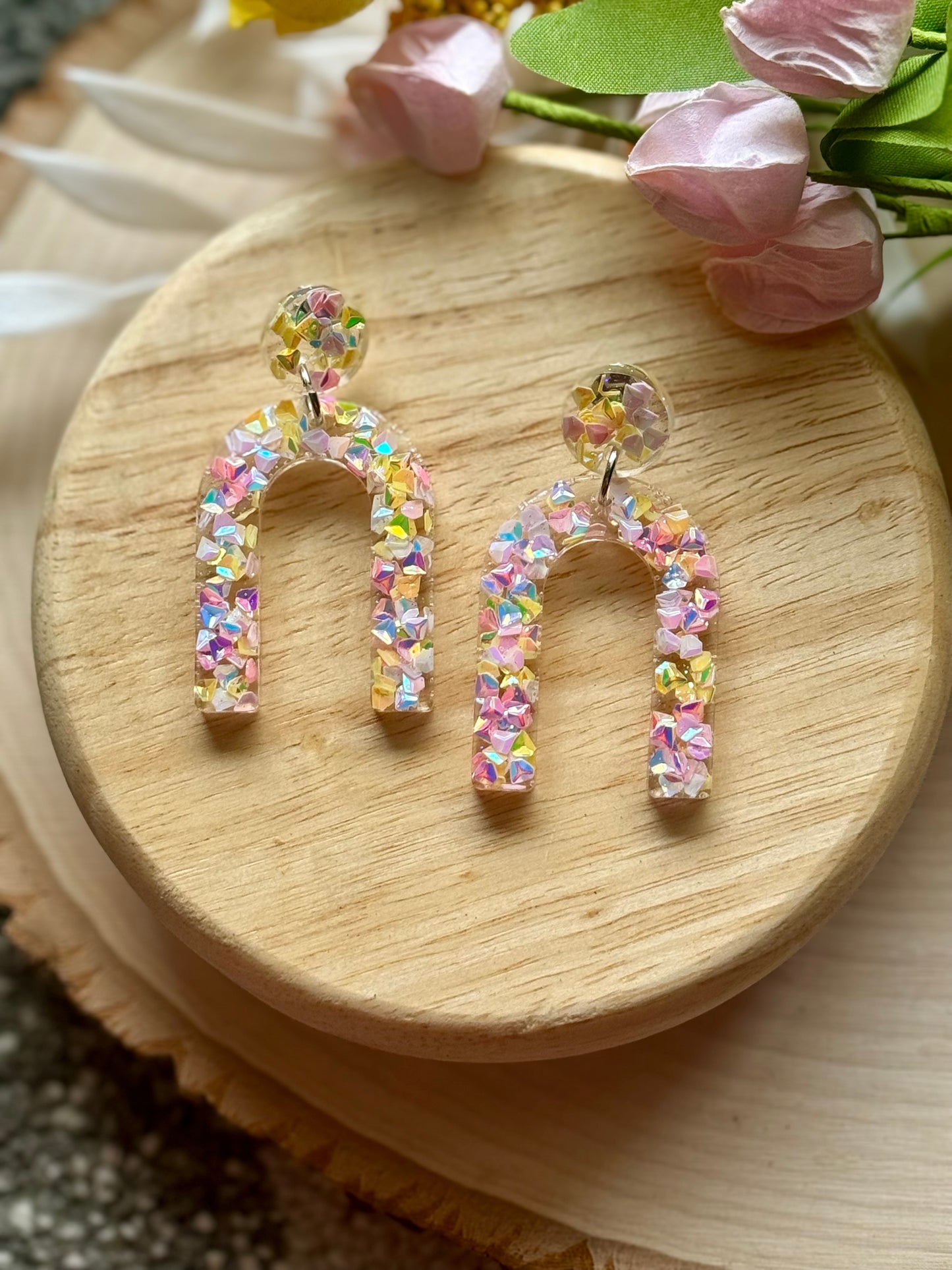 Spring Diamond Resin Earrings