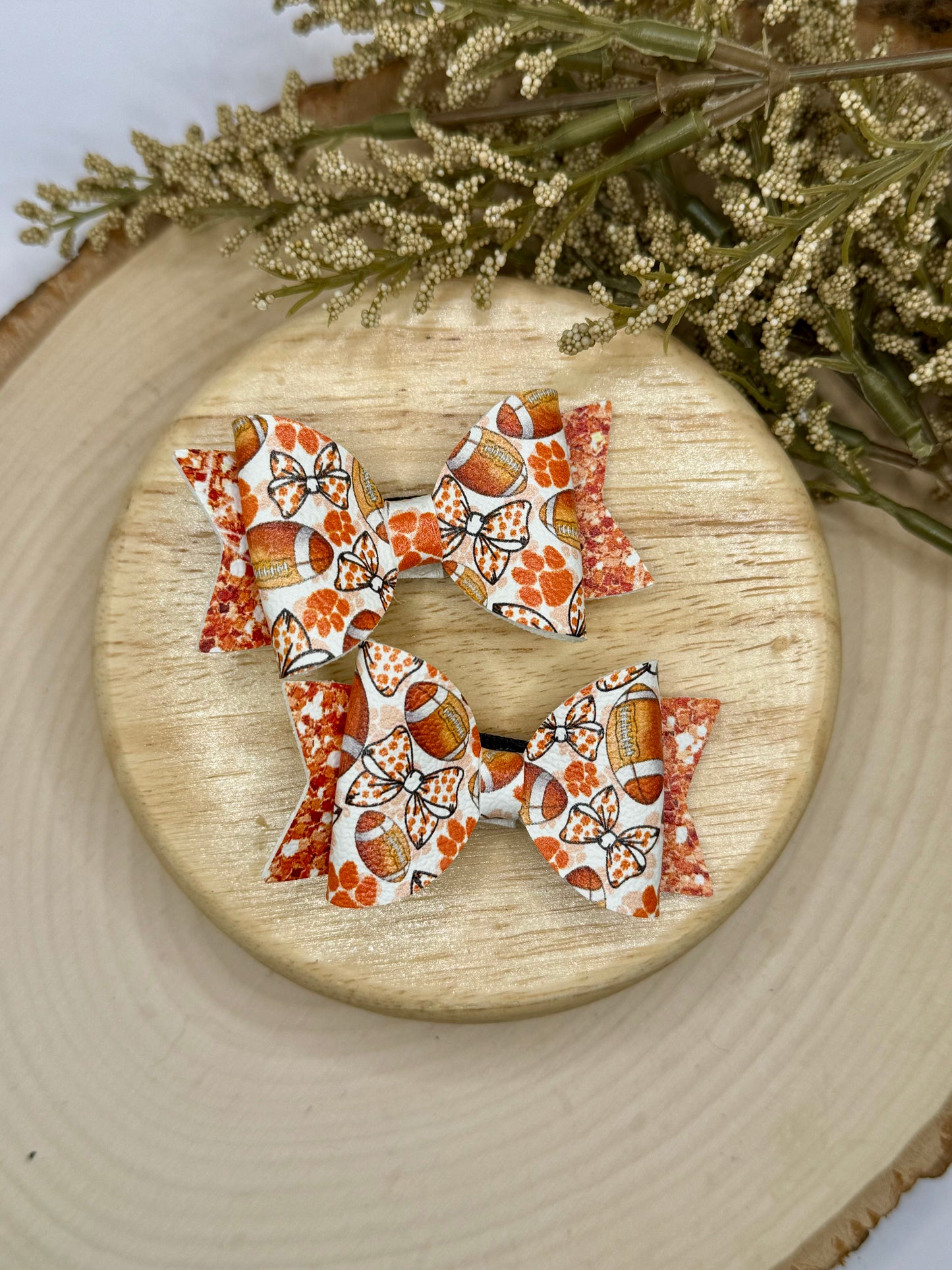 Small Leather Clemson Glitter Piggies