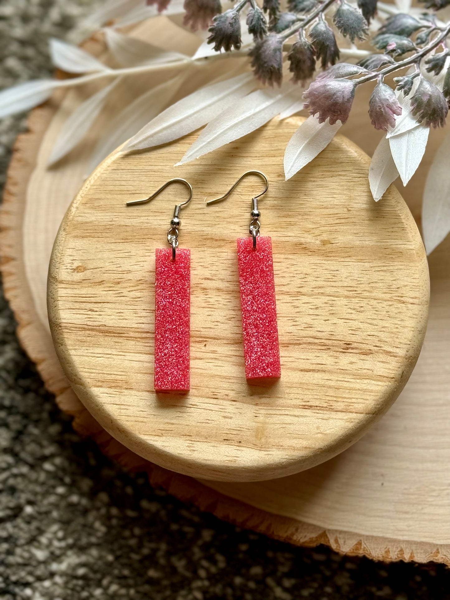 Coral Reef Resin Bar Dangles