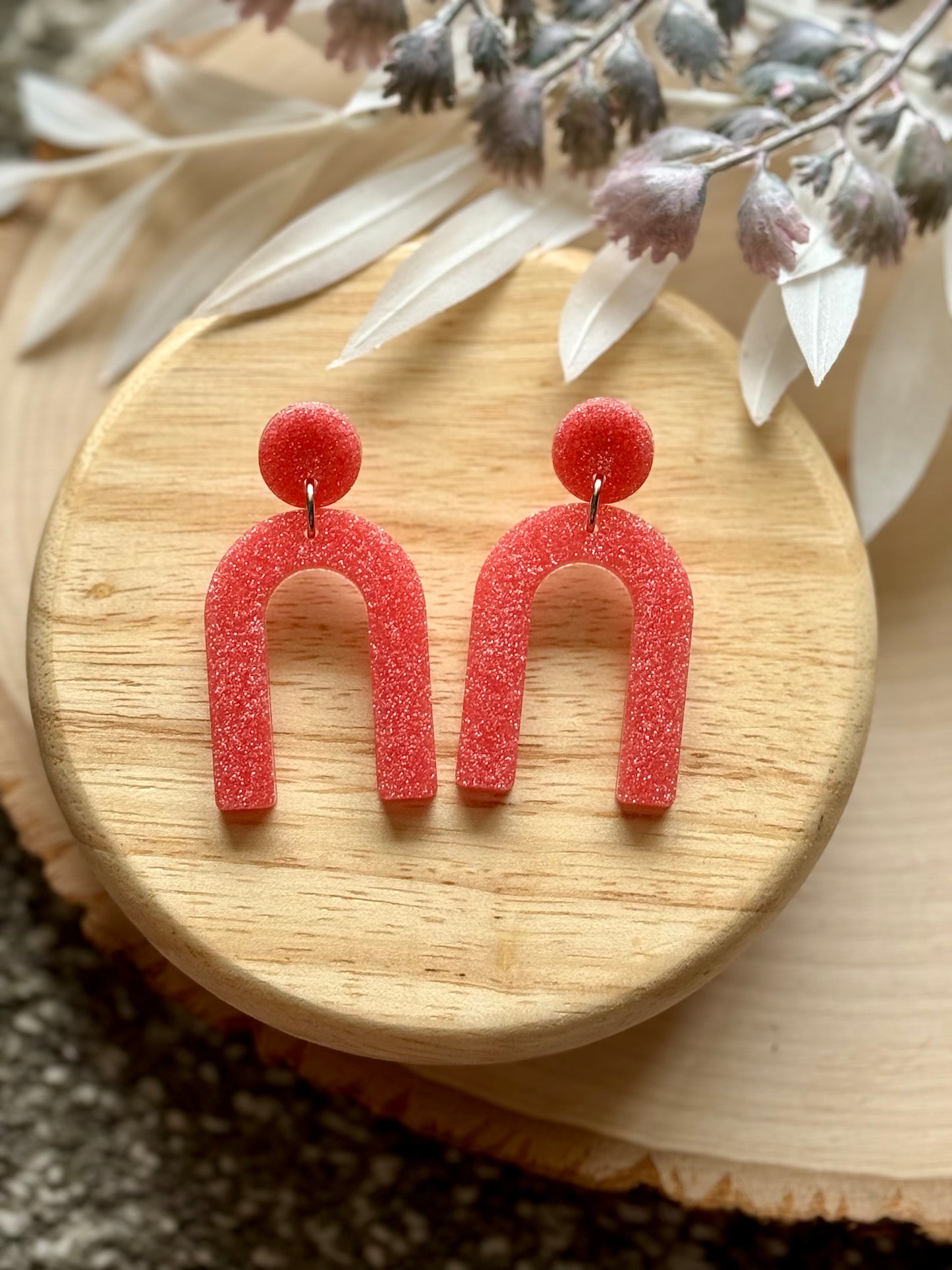 Coral Reef Rainbow Resin Earrings