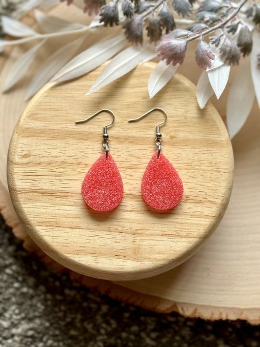 Coral Reef Mini Resin Teardrop Earrings