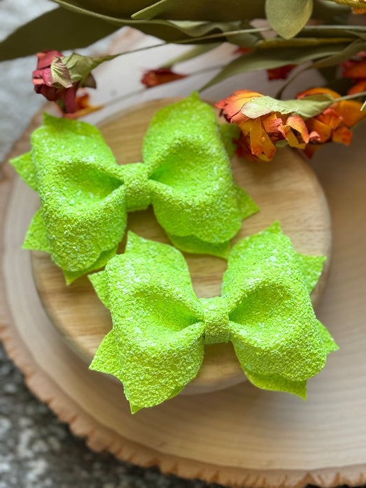 Large Lime Glitter Poppy Piggies