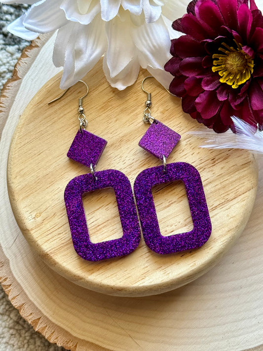 Speak Era Resin Glitter Earrings