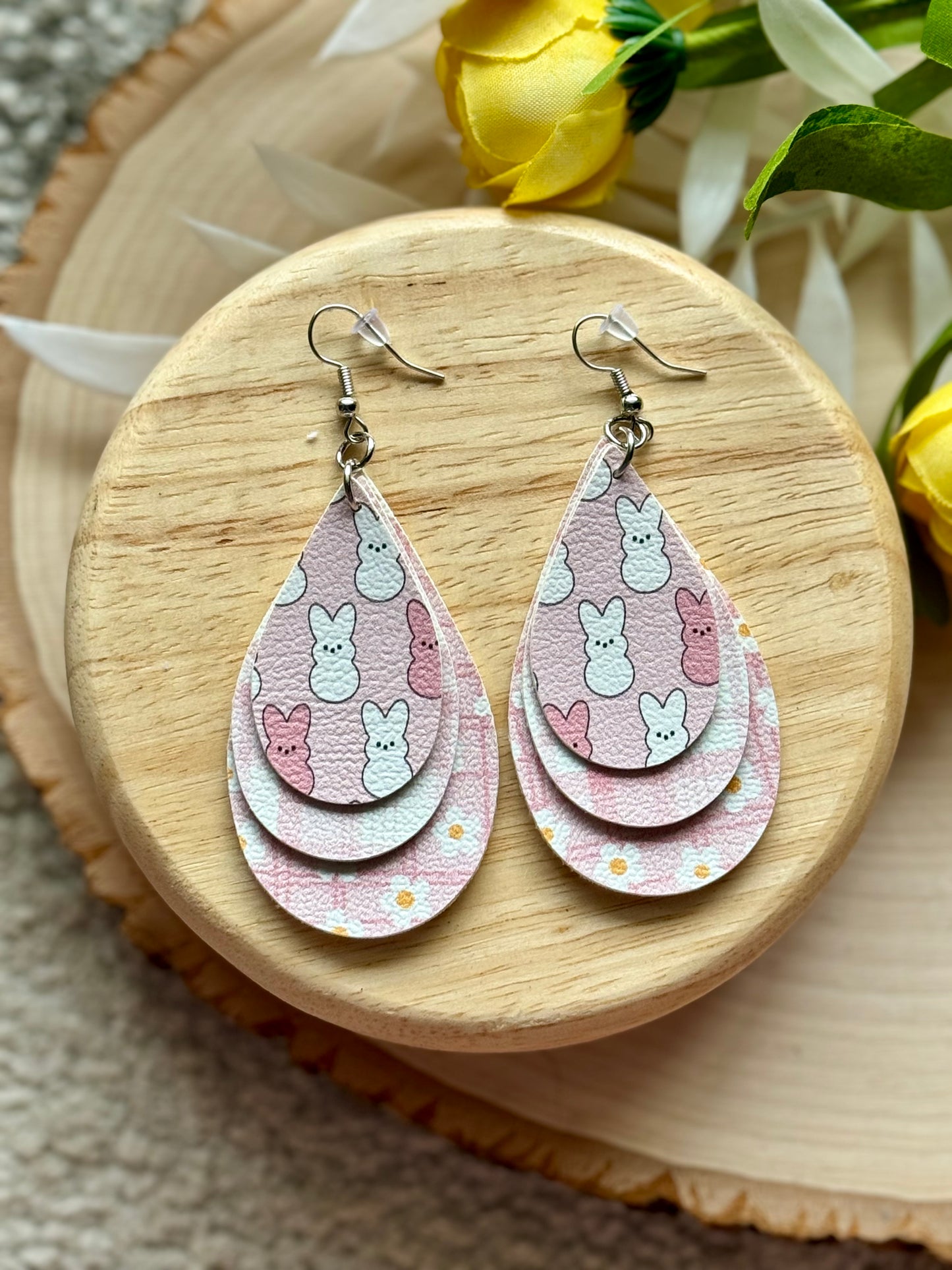 Pink Peep Teardrop Earrings