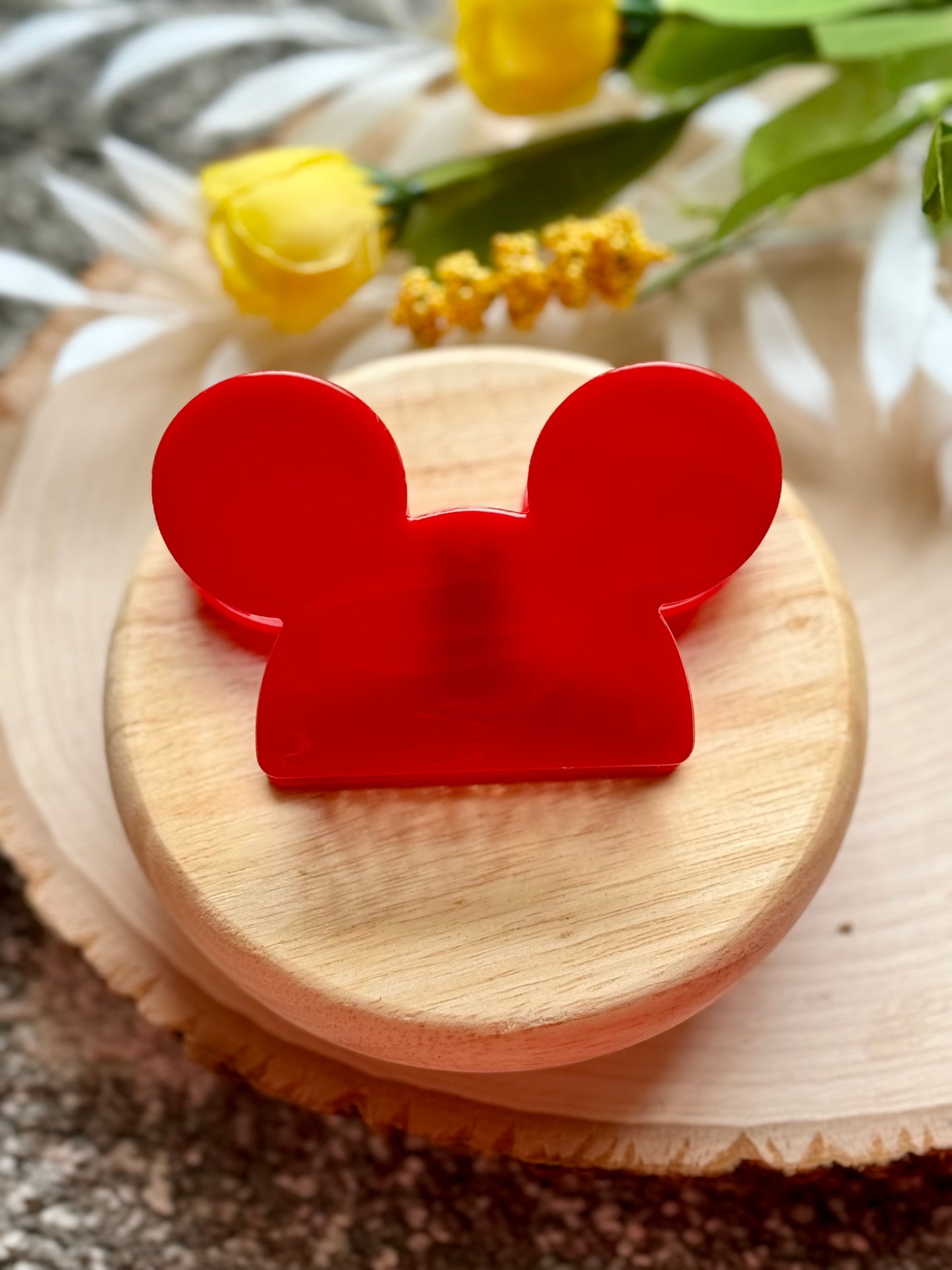 Red Mouse Ear Claw Clip