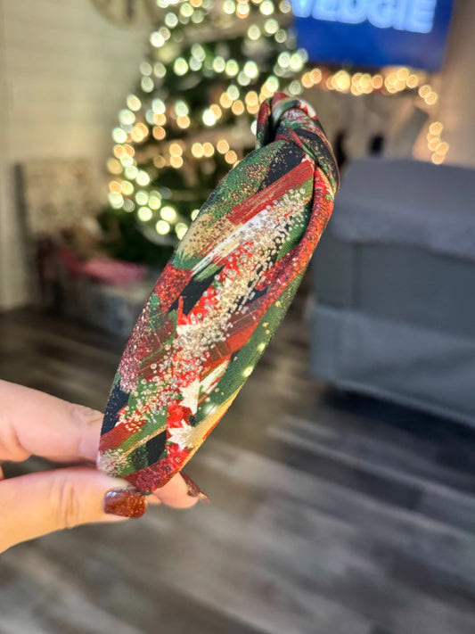 Christmas Brushstroke Knotted Headband