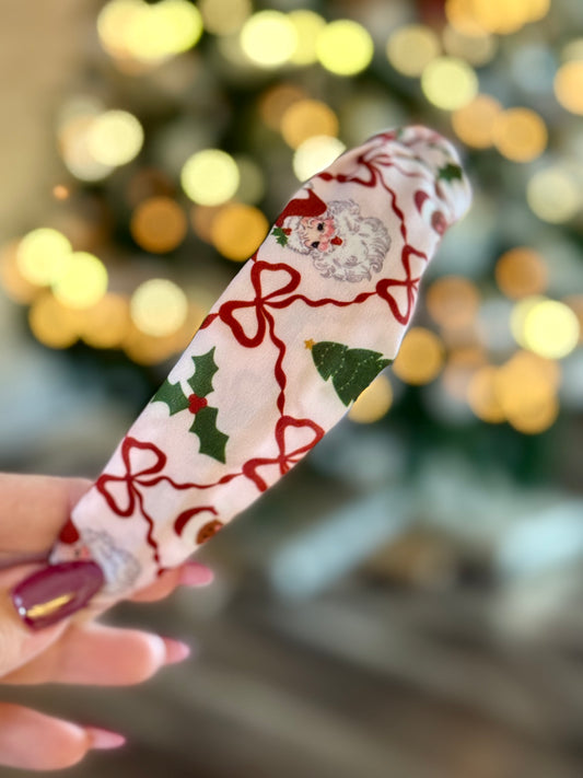 Vintage Santa Knotted Headband