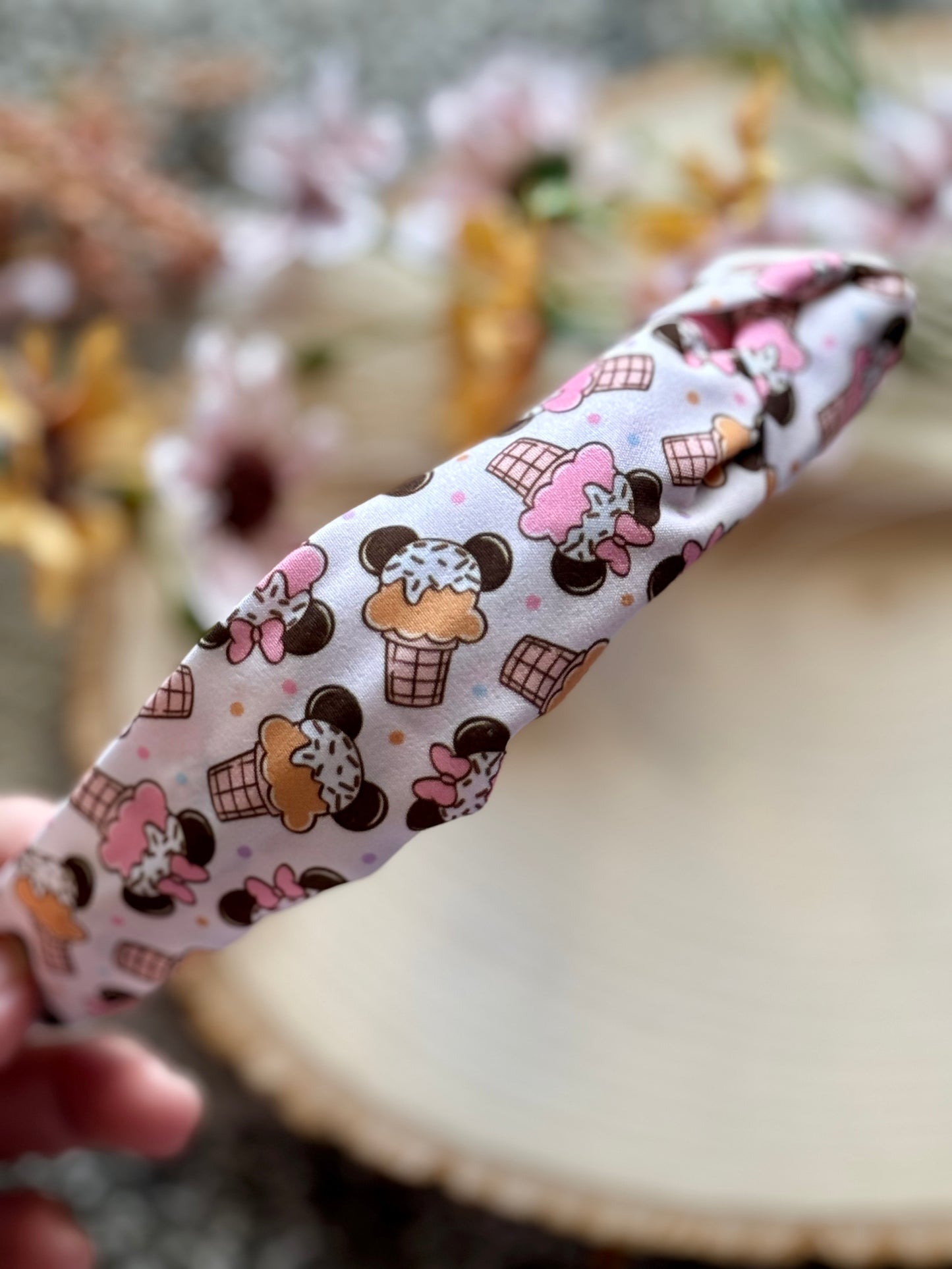 Mouse Ice Cream Knotted Headband