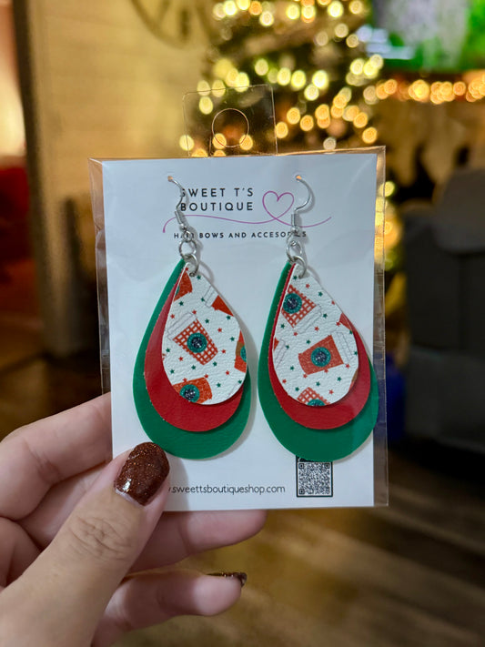 Christmas Coffee Teardrop Earrings