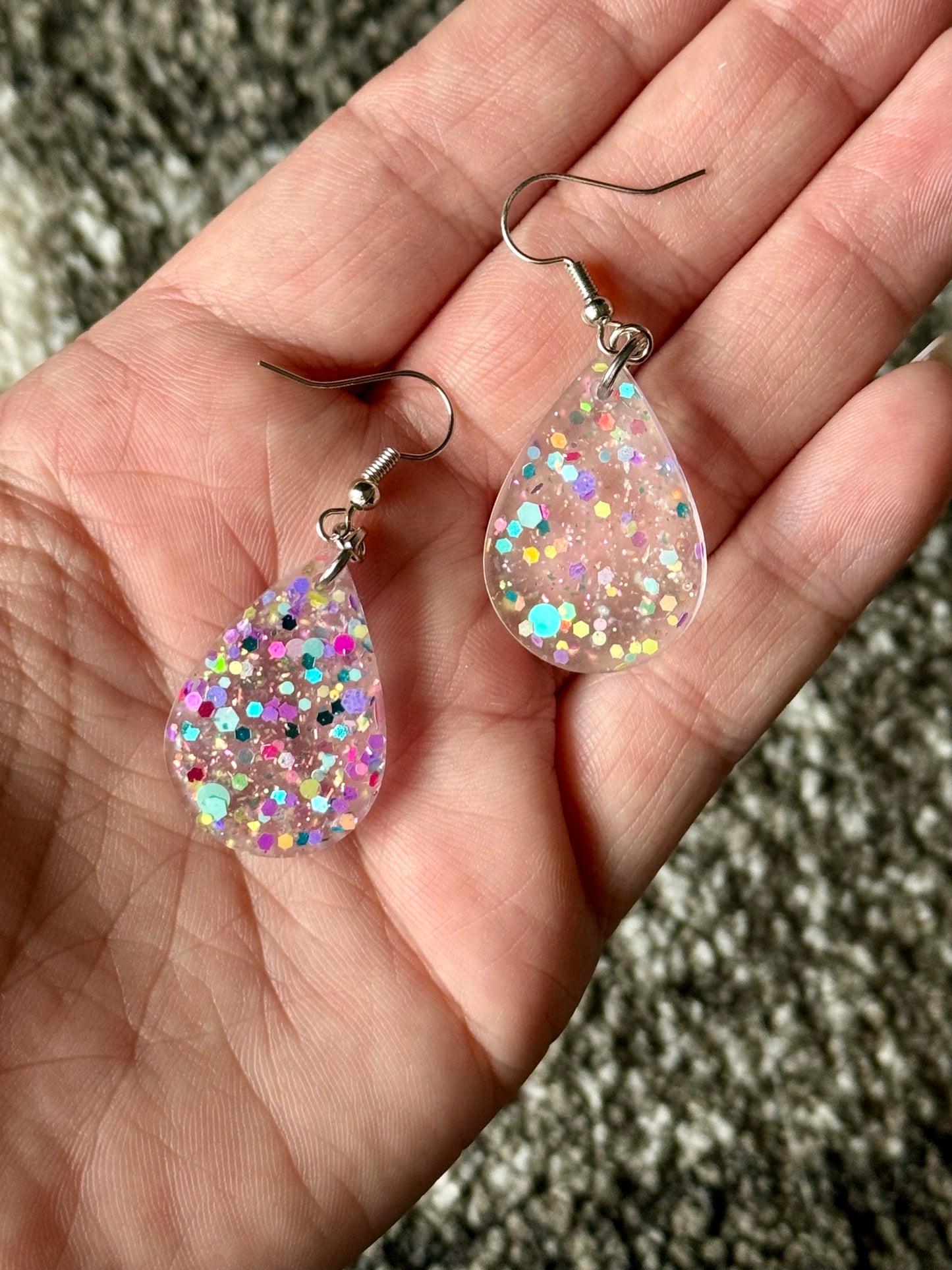 Birthday Mix Mini Teardrop Resin Earrings