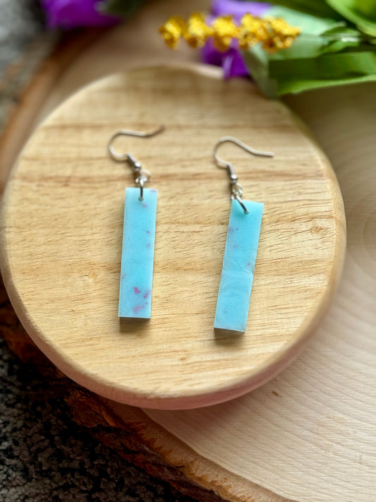 Temp Changing Bar Dangle Resin Earrings