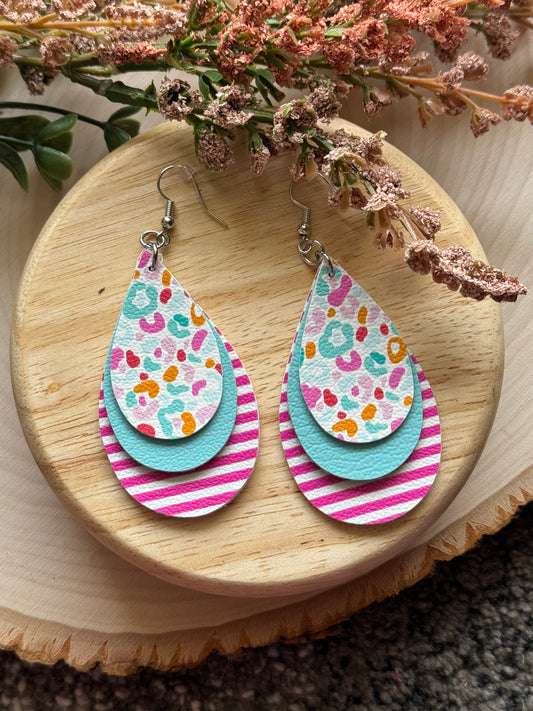 Bright Cheetah Teardrop Earring