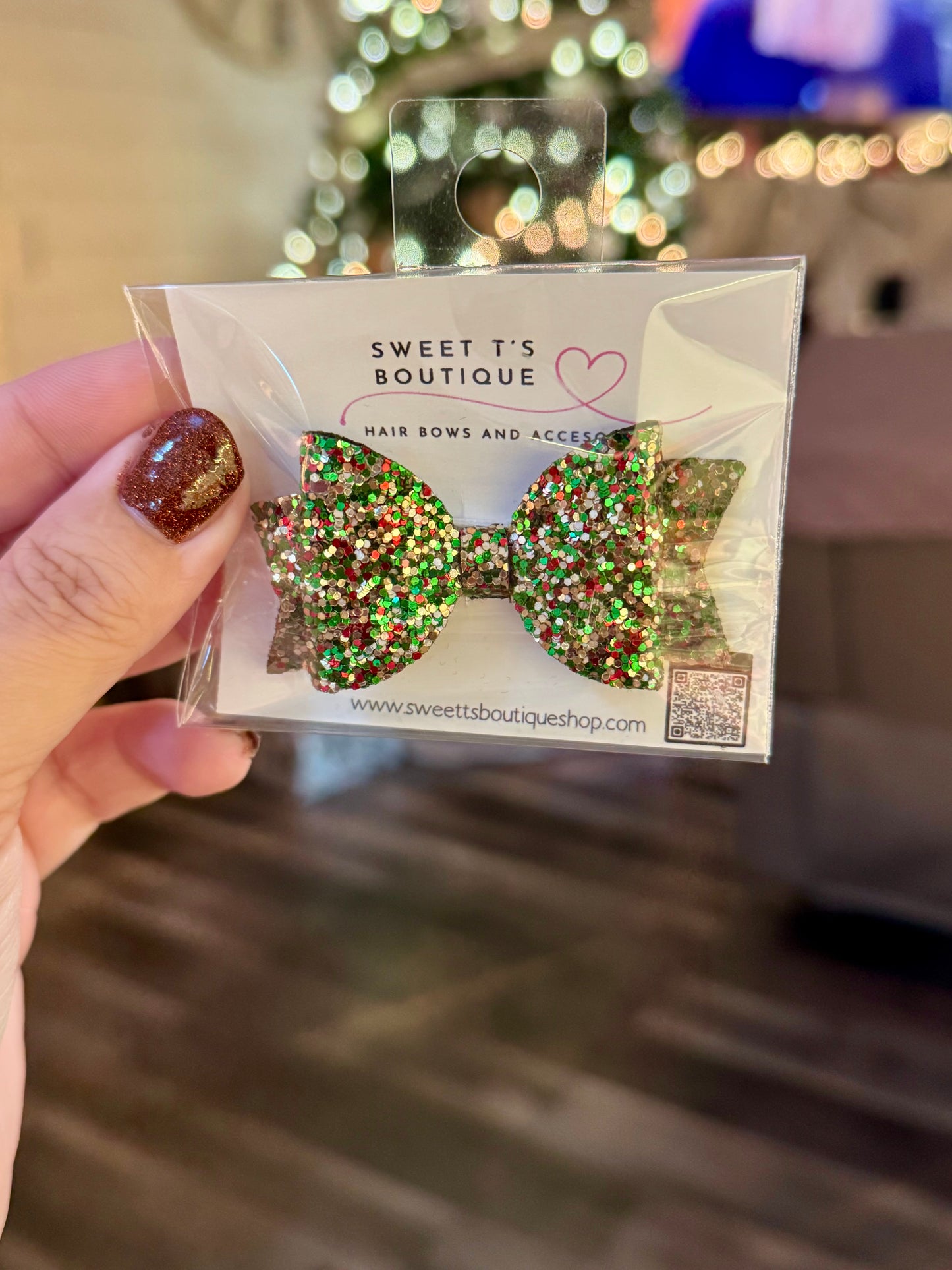 Single Christmas Glitter Bow