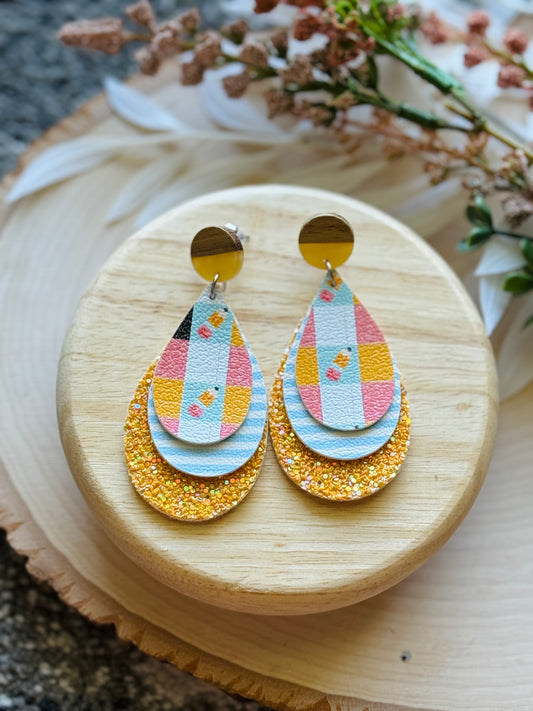 Pencil Stud Teardrop Earrings