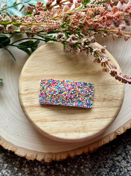 Single Rainbow Glitter Clip