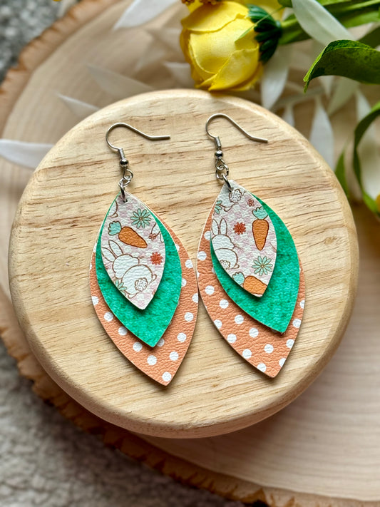 Bunny Fluff Leaf Earrings