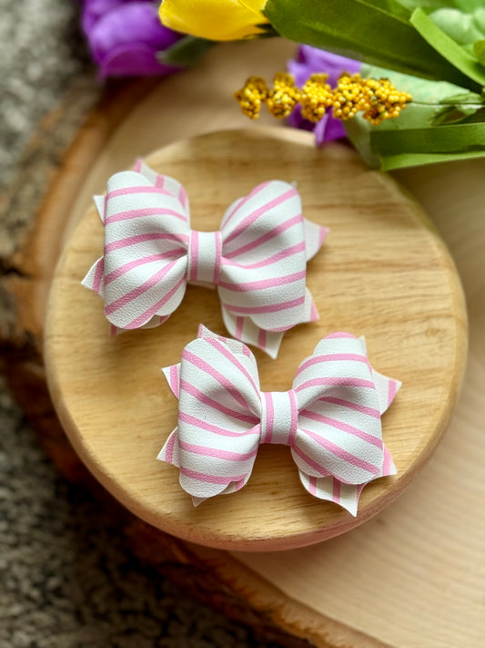 Small Poppy Pink Stripe Piggies