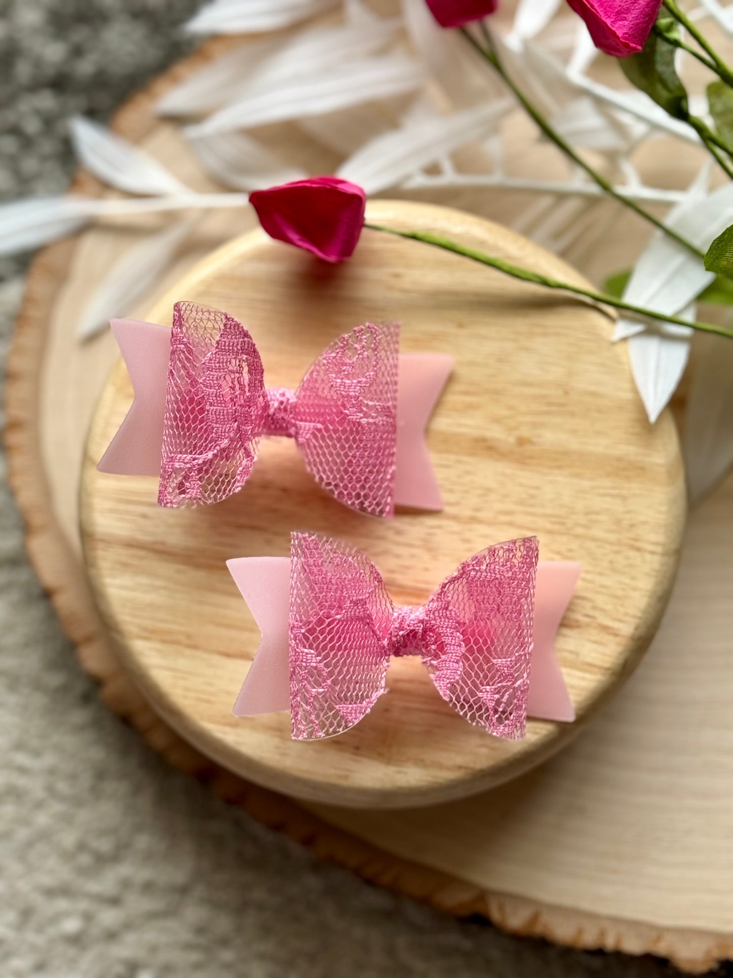 Small Pink Lace Swim Piggies