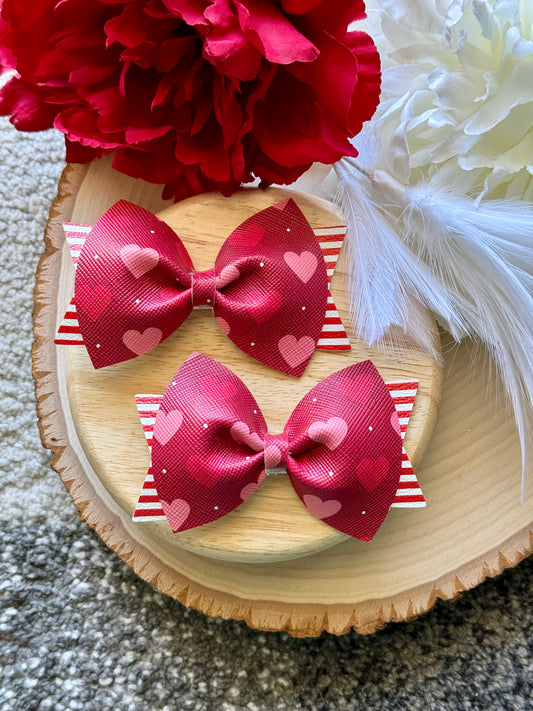 Large Leather Heart Stripe Piggies