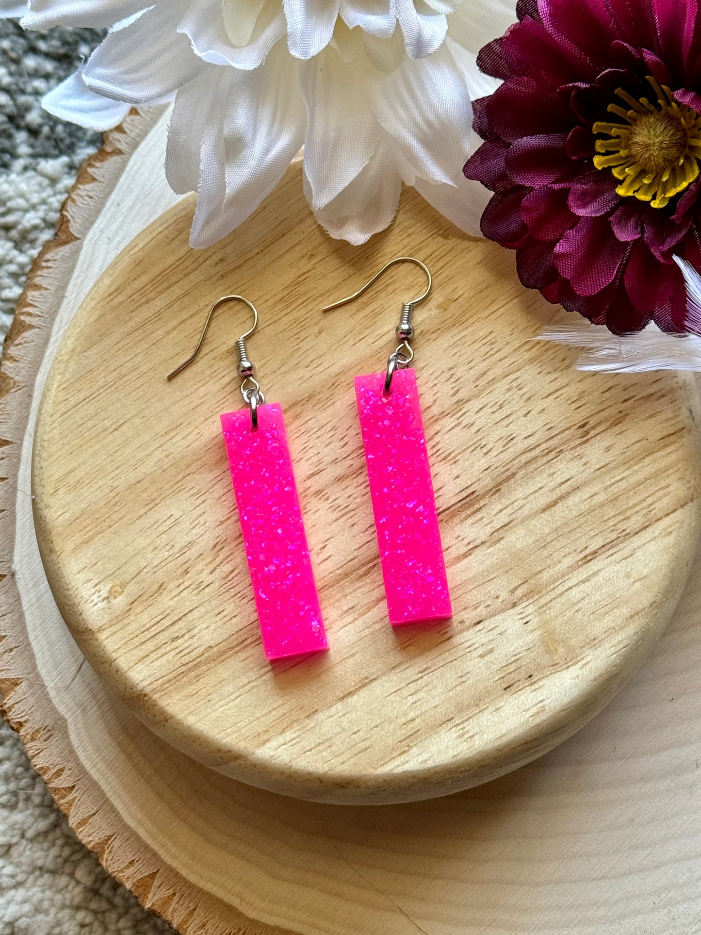 Lover Bar Dangle Resin Earrings