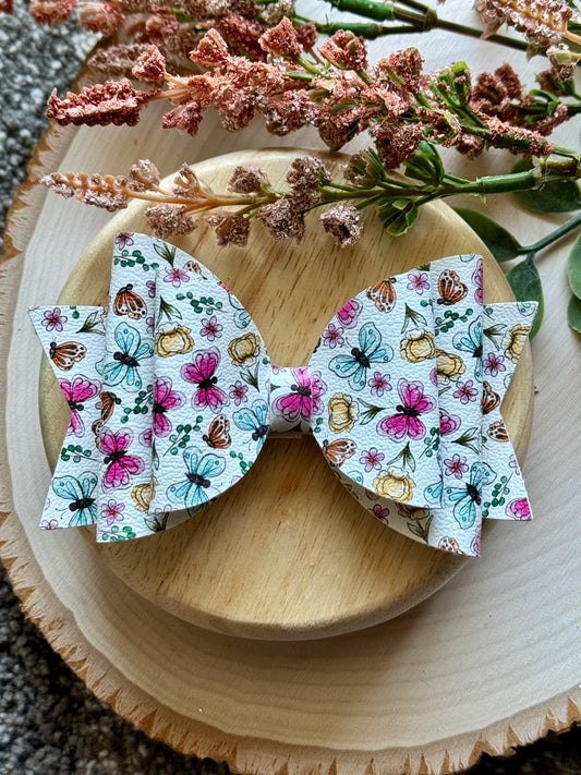 Butterfly Mix Leather Bow