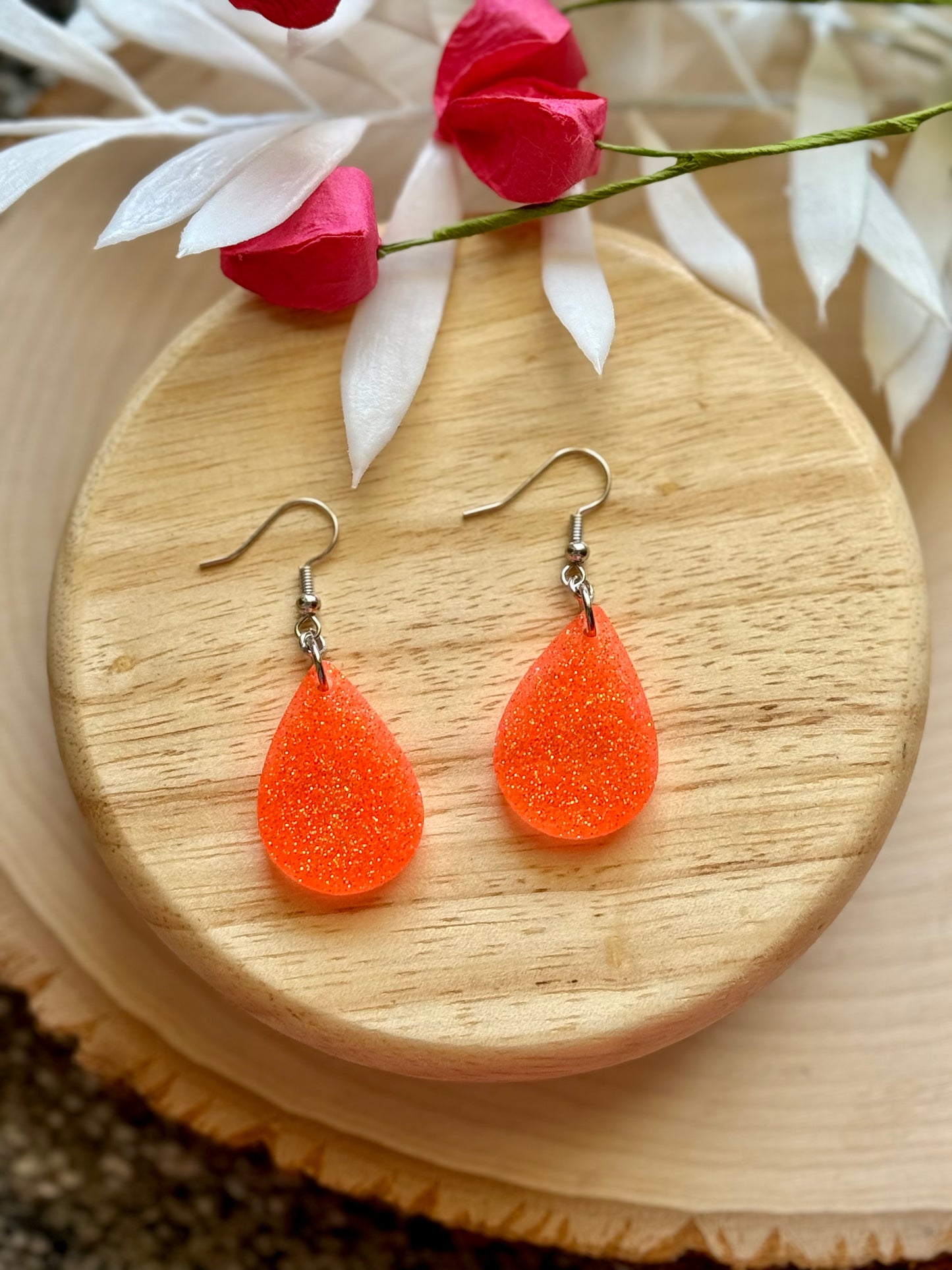 Tropic Mini Teardrop Resin Earrings