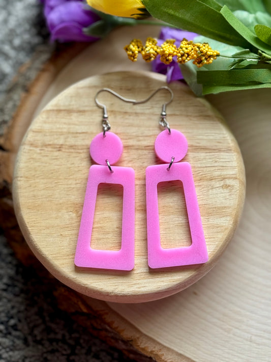 Bubblegum Pink Resin Earrings