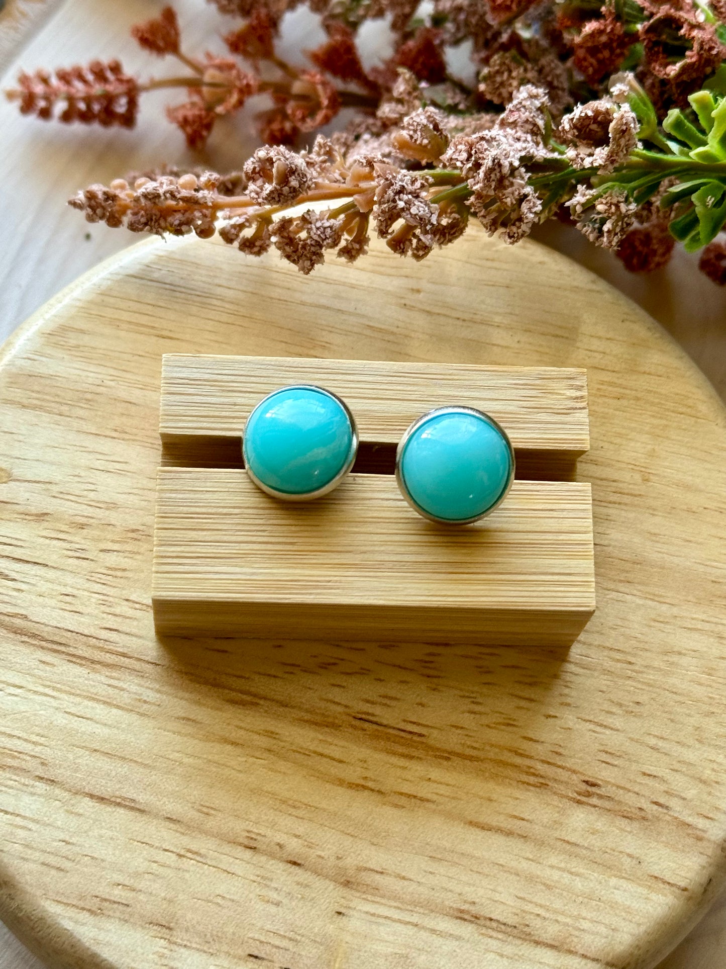 Turquoise Shimmer Stud Earrings