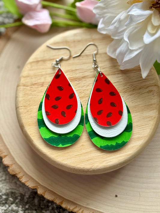 Watermelon Teardrop Earrings