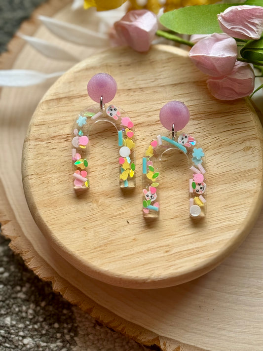 Bunny Mix Resin Rainbow Earrings