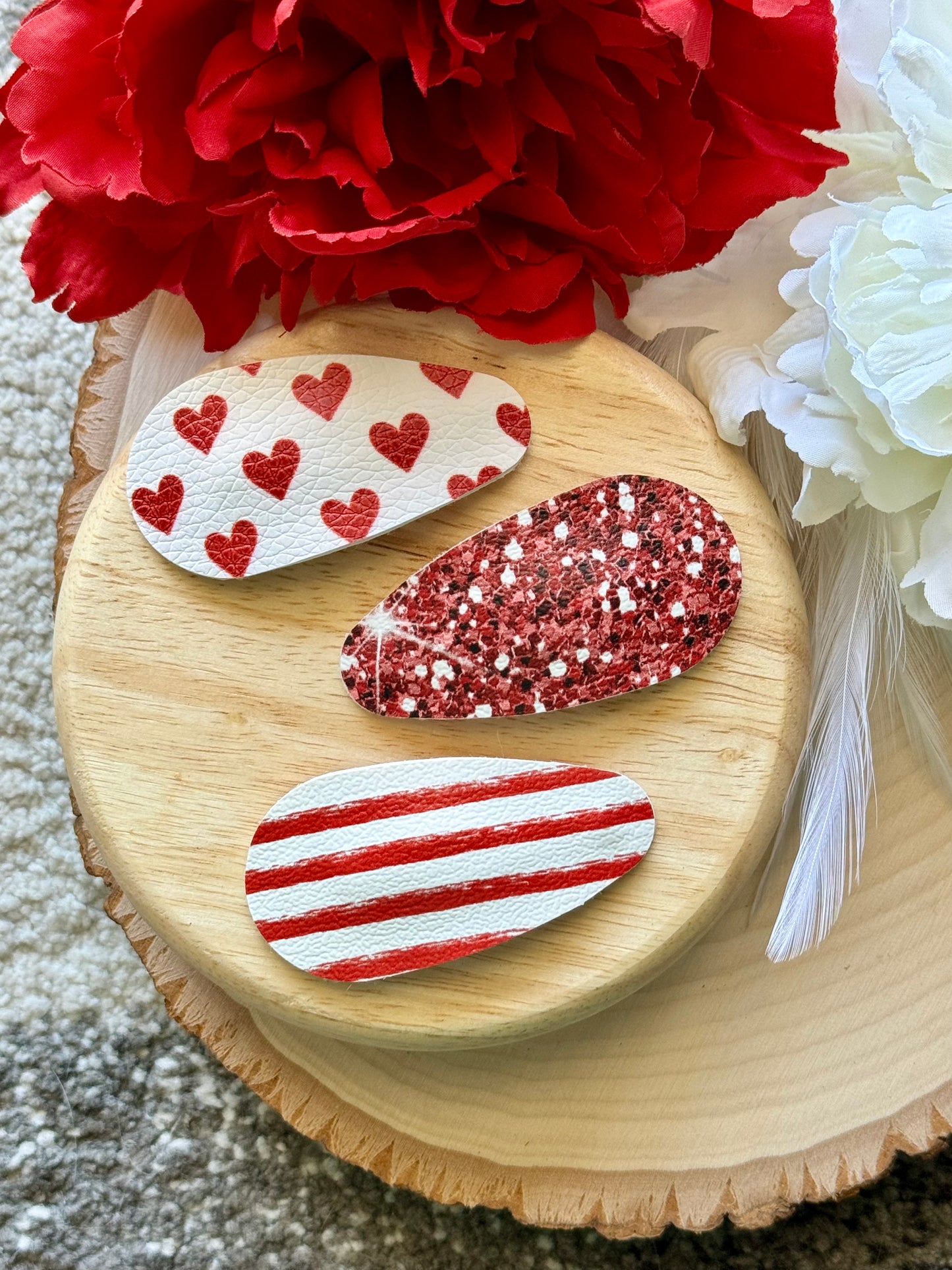 Heart and Glitter Snap Clip Set