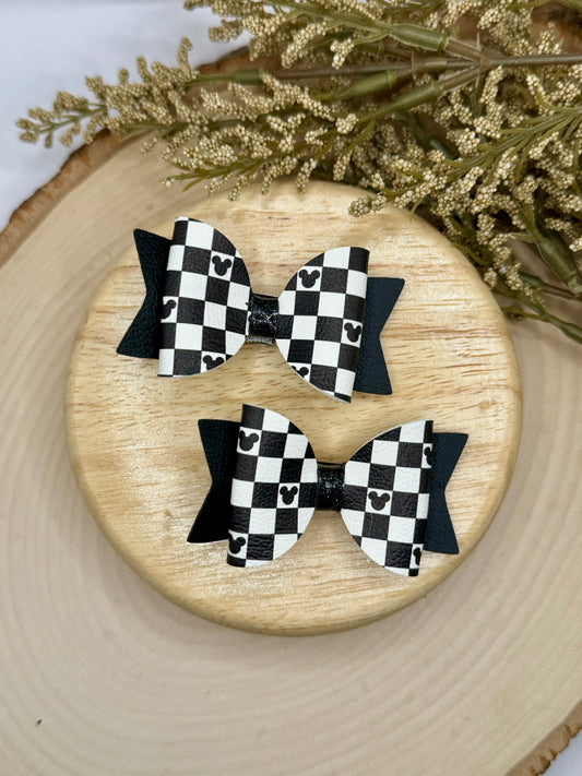 Small Leather Mouse Checkered Piggies