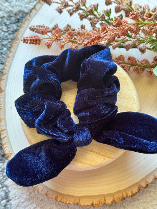 Navy Velvet Scrunchie