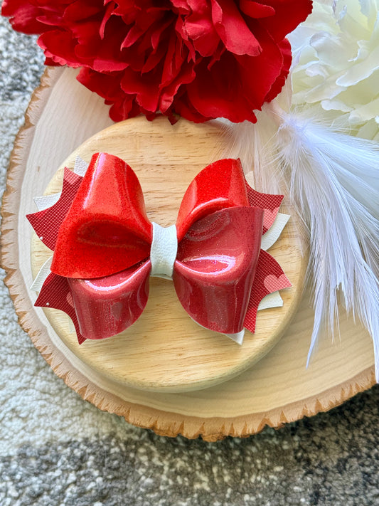 Valentine Heart Twisty Twirl Bow