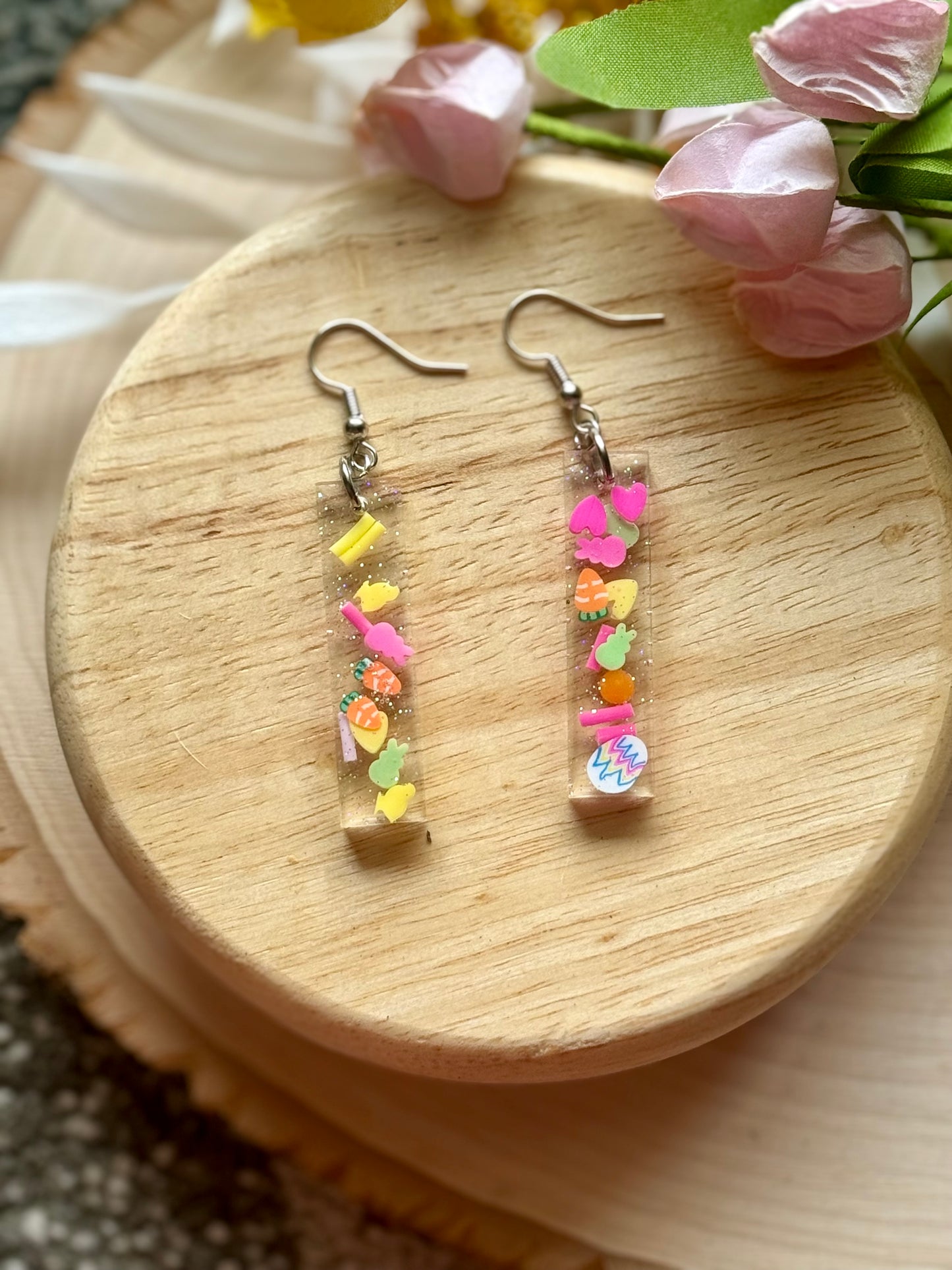 Bright Easter Bar Dangle Earrings