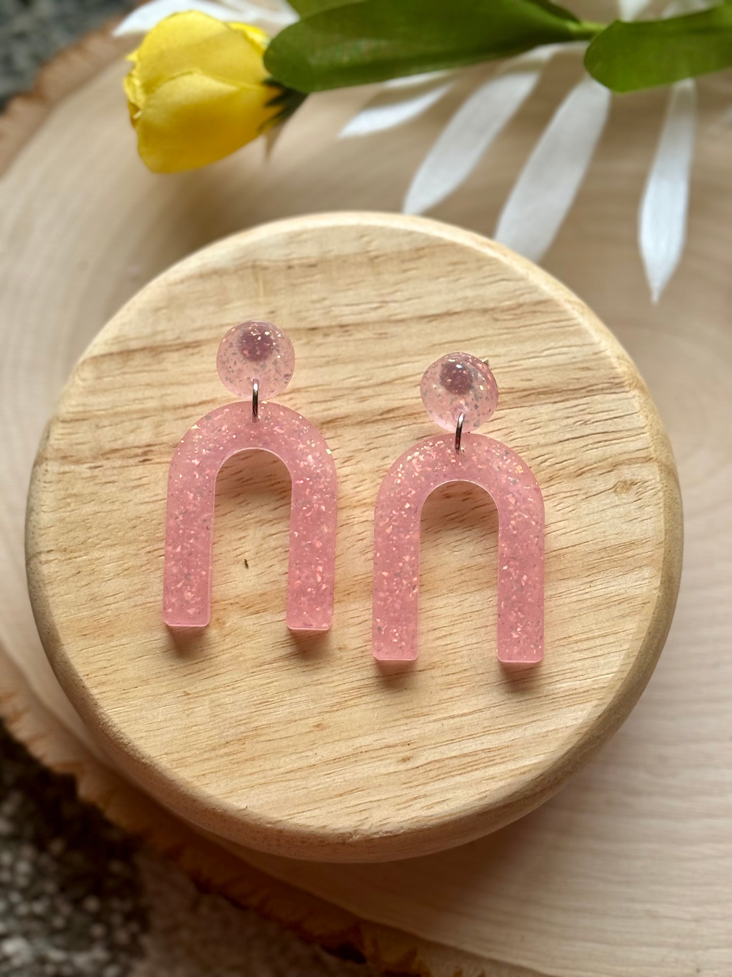 Spring Rainbow Resin Earrings