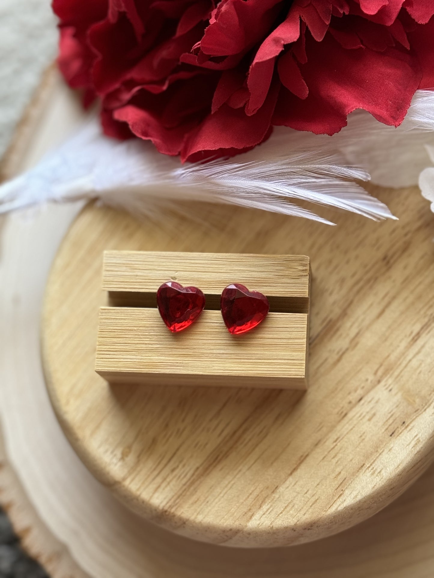 Red Diamond Stud Earrings