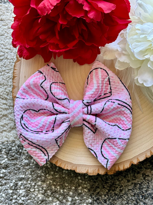 Cake Heart Fabric Bow