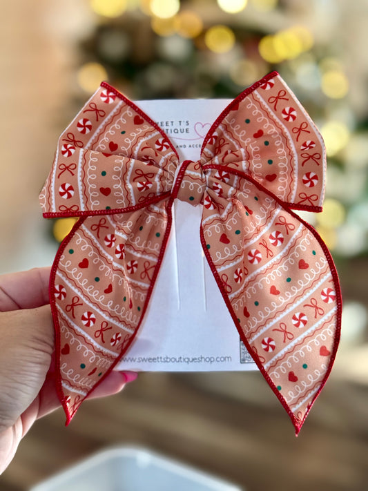 Large Fabric Gingerbread Bow