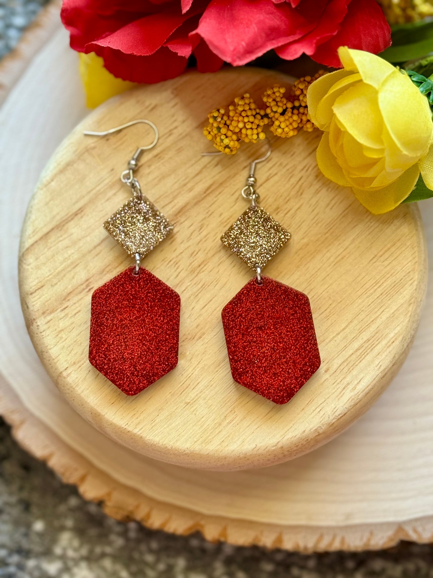 49 Hexagon Resin Earrings